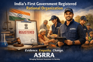 ASRRA, India’s first government registered rational organization, helping communities through awareness, Annadaan, AnkurArpan, and on-call investigations