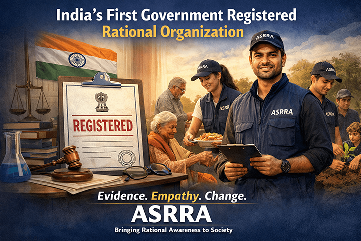 ASRRA, India’s first government registered rational organization, helping communities through awareness, Annadaan, AnkurArpan, and on-call investigations